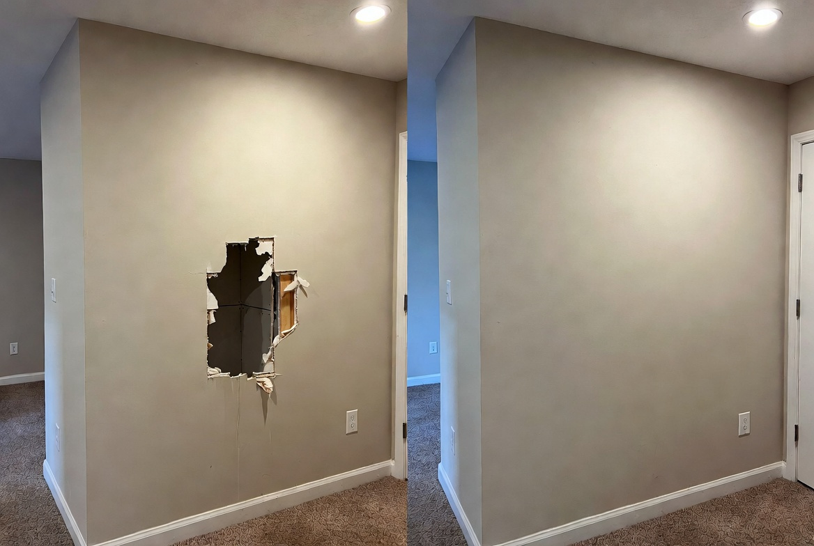 drywall repair door fix